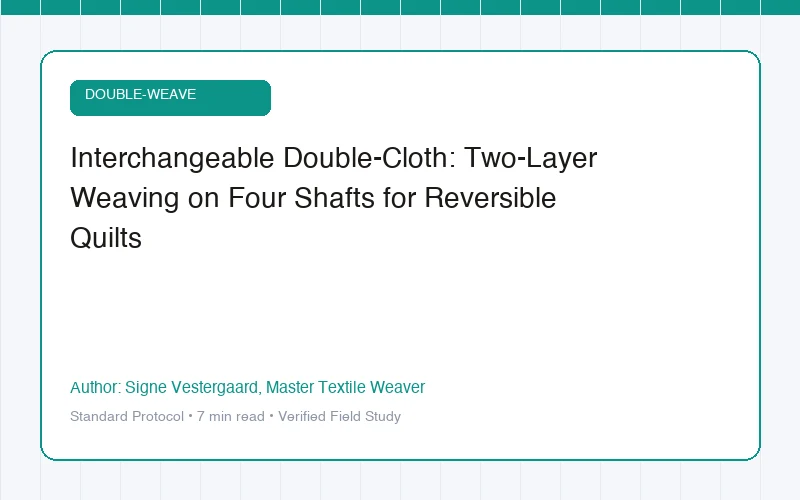 Interchangeable Double-Cloth: Two-Layer Weaving on Four Shafts for Reversible Quilts